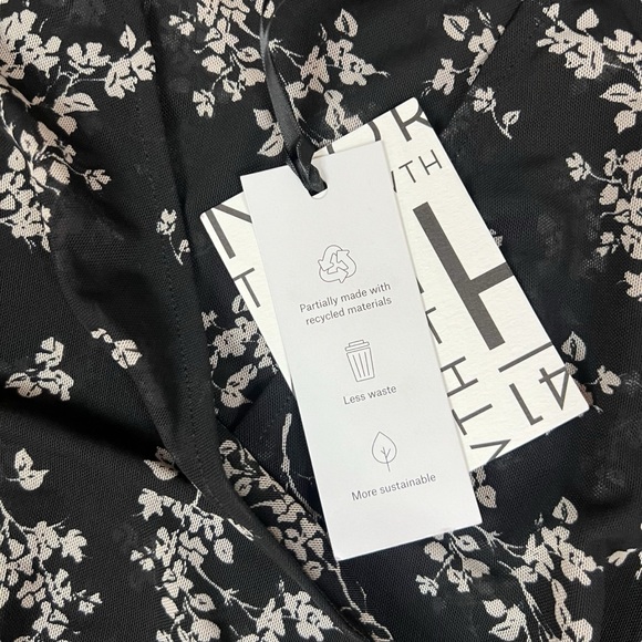 41 Hawthorn XS Black Tan Floral Faux Wrap Midi Dress NWT - Picture 5 of 8